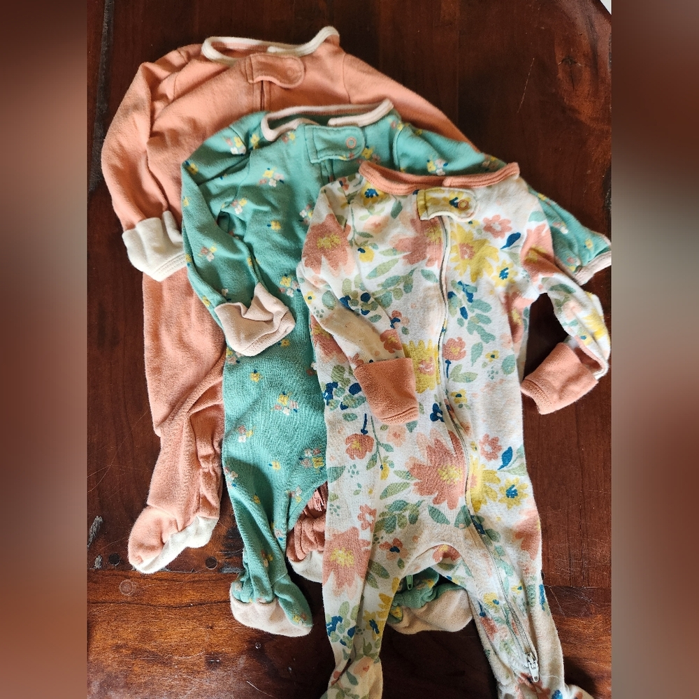 Coral and Teal Floral Sleeper Bundle